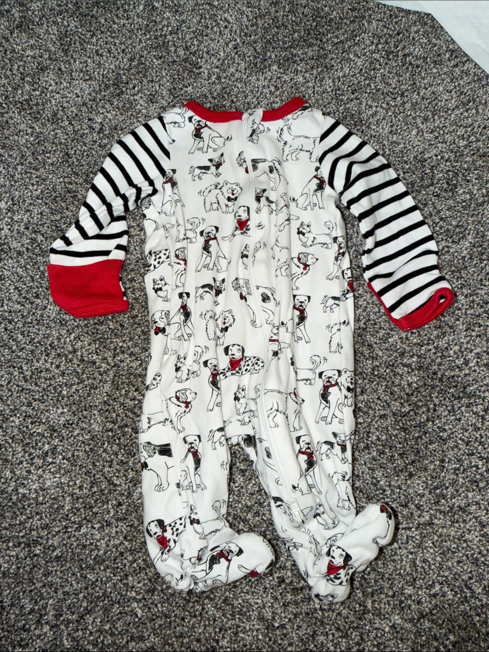 wonder nation Dalmatian Print Footed One-Piece in White, Black & Red